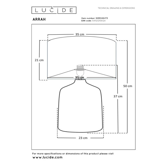 lampa stołowa ARRAH 10553/81/73 Lucide | Sklep z lampami