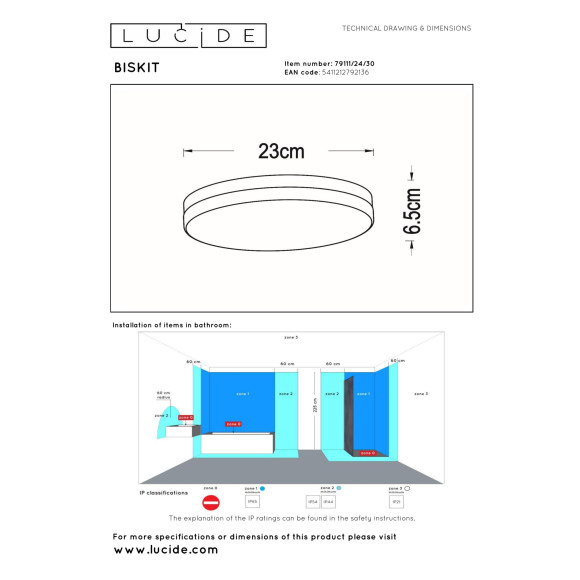 plafon BISKIT 79111/24/30 Lucide | Sklep z lampami