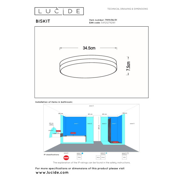 plafon BISKIT 79111/36/31 Lucide | Sklep z lampami