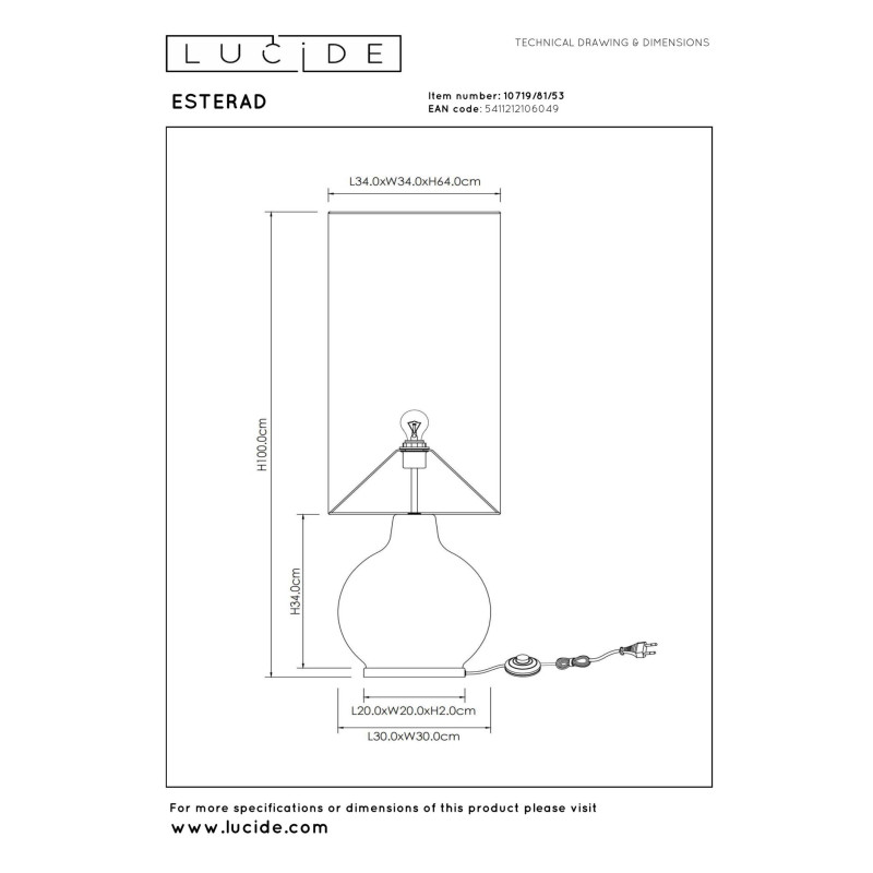 lampa podłogowa ESTERAD 10719/81/53 Lucide | Sklep z lampami