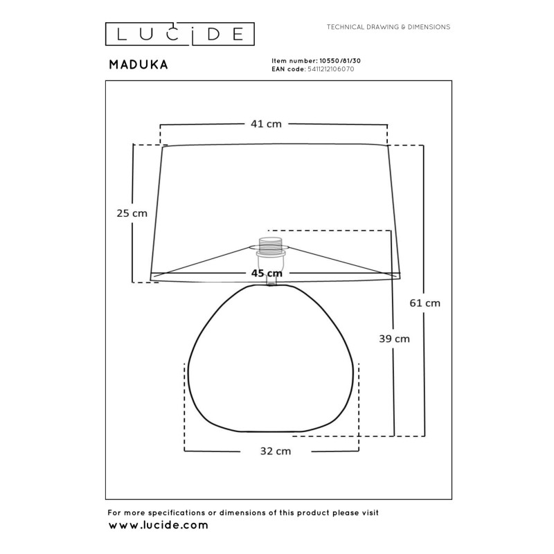lampa stołowa MADUKA 10550/81/30 Lucide | Sklep z lampami