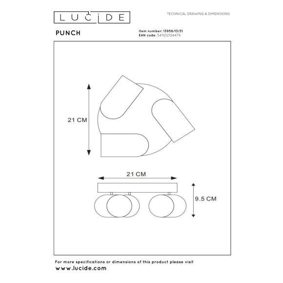 lampa sufitowa PUNCH 13958/13/31 Lucide | Sklep z lampami lampa sufitowa PUNCH 13958/13/31 Lucide | Sklep z lampami