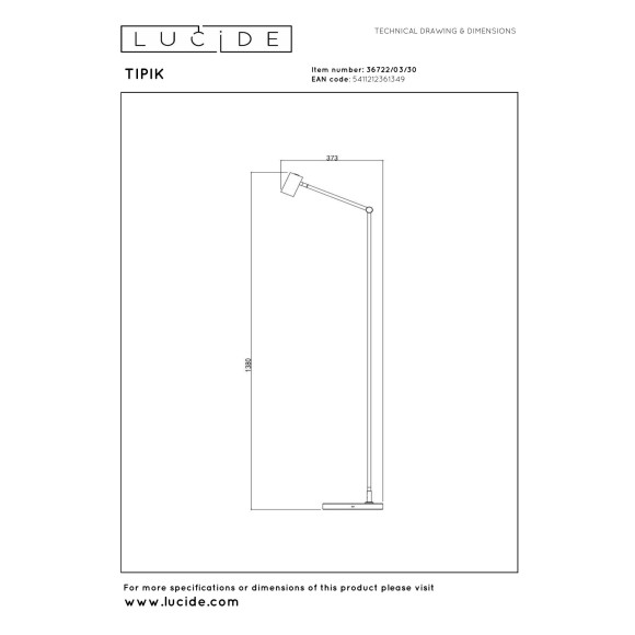 lampa podłogowa TIPIK 36722/03/30 Lucide | Sklep z lampami lampa podłogowa TIPIK 36722/03/30 Lucide | Sklep z lampami