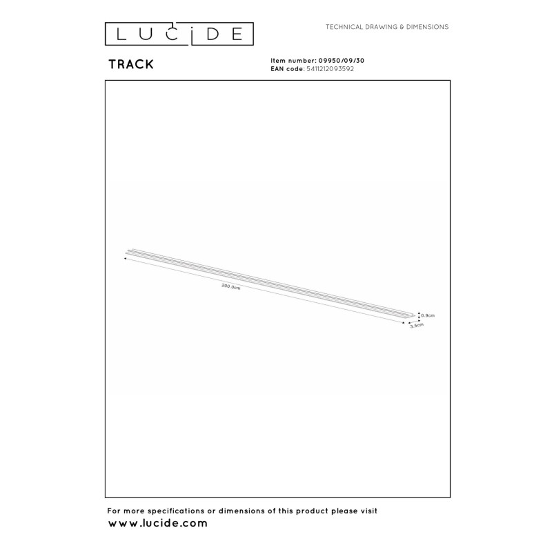 szynoprzewód TRACK LUCIDE - OSŁONA 09950/09/30 Lucide | Sklep z