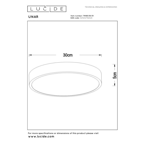 plafon UNAR 79185/30/31 Lucide | Sklep z lampami plafon UNAR 79185/30/31 Lucide | Sklep z lampami