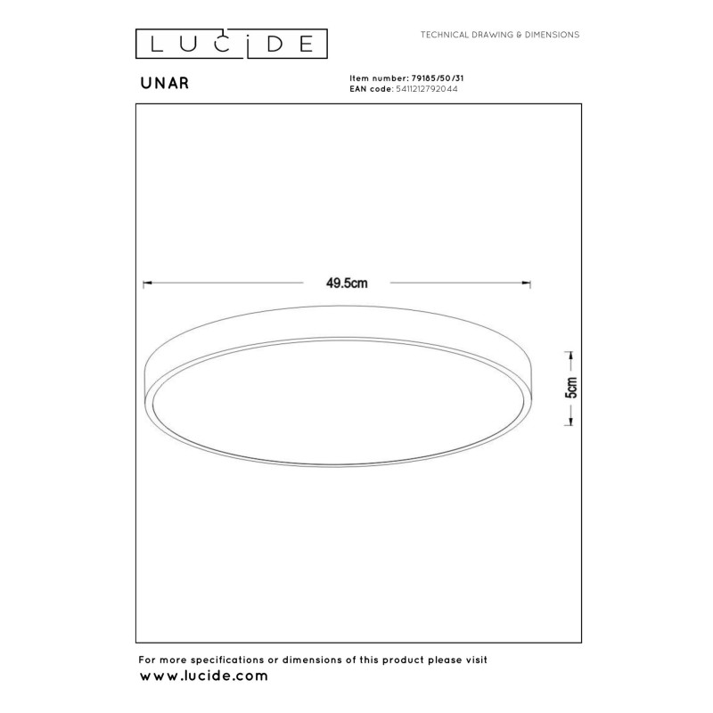 plafon UNAR 79185/50/31 Lucide | Sklep z lampami