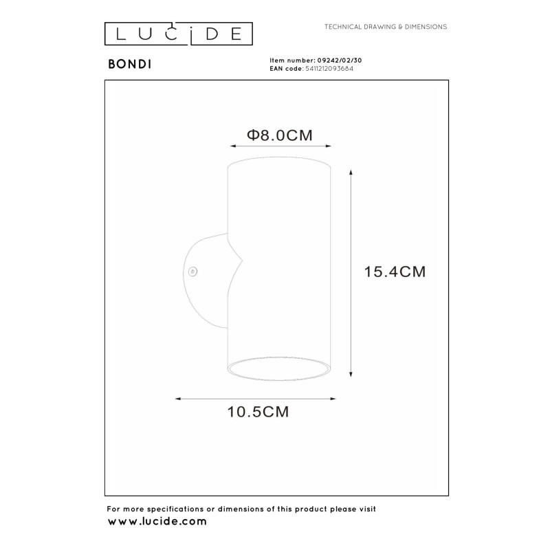 kinkiet BONDI 09242/02/30 Lucide | Sklep z lampami kinkiet BONDI 09242/02/30 Lucide | Sklep z lampami