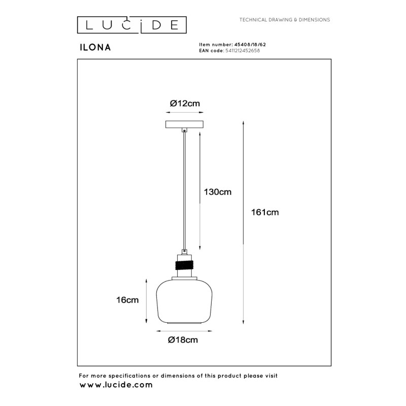 lampa wisząca ILONA 45408/18/62 Lucide | Sklep z lampami