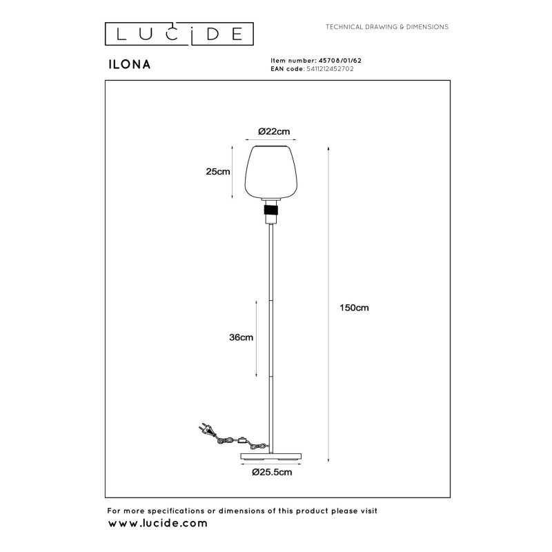 lampa podłogowa ILONA 45708/01/62 Lucide | Sklep z lampami lampa podłogowa ILONA 45708/01/62 Lucide | Sklep z lampami