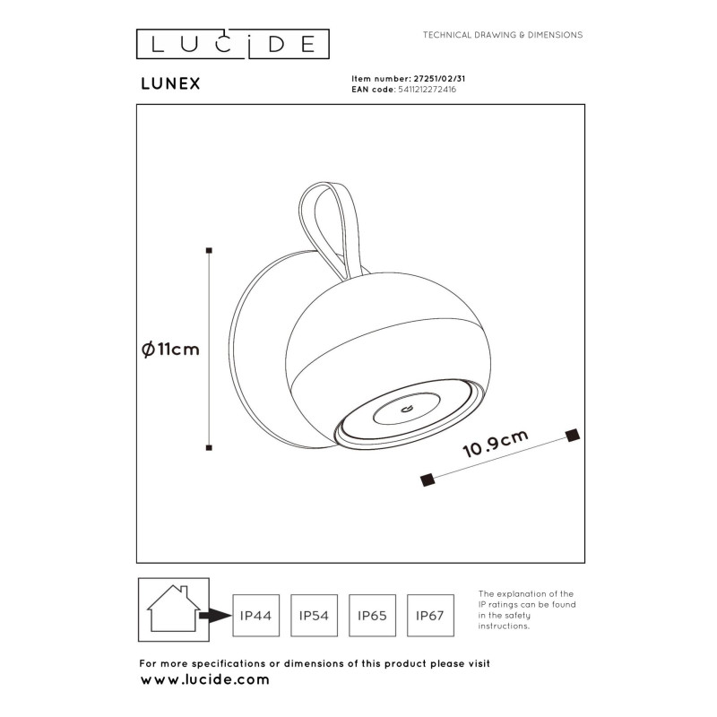 kinkiet LUNEX 27251/02/31 Lucide | Sklep z lampami