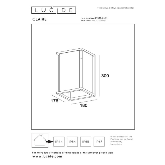 kinkiet CLAIRE 27883/01/31 Lucide | Sklep z lampami kinkiet CLAIRE 27883/01/31 Lucide | Sklep z lampami