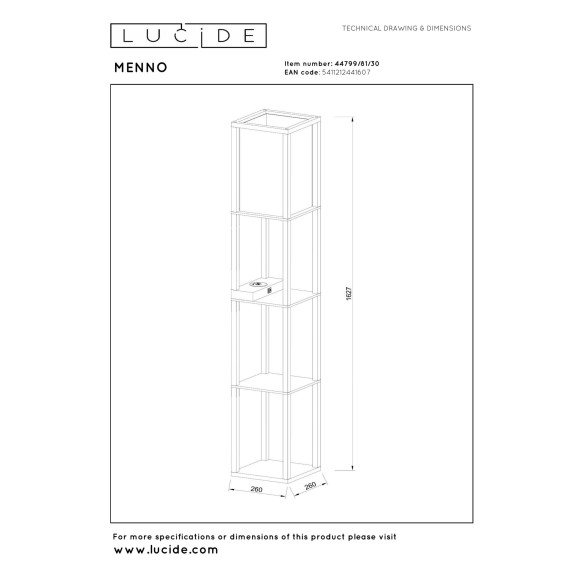 lampa podłogowa MENNO 44799/81/30 Lucide | Sklep z lampami lampa podłogowa MENNO 44799/81/30 Lucide | Sklep z lampami