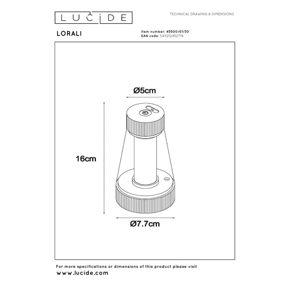 lampa stołowa LORALI 45500/01/30 Lucide | Sklep z lampami lampa stołowa LORALI 45500/01/30 Lucide | Sklep z lampami