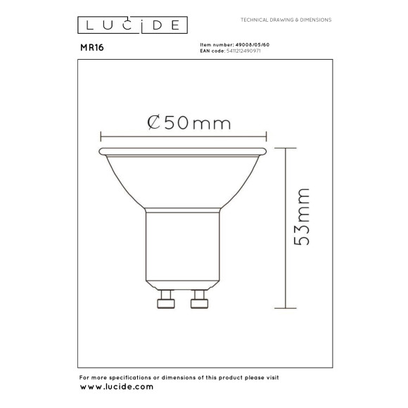 lampa LED BULB 49008/05/60 Lucide | Sklep z lampami