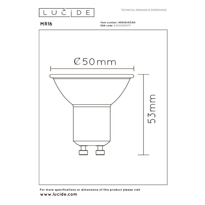 lampa LED BULB 49008/05/60 Lucide | Sklep z lampami