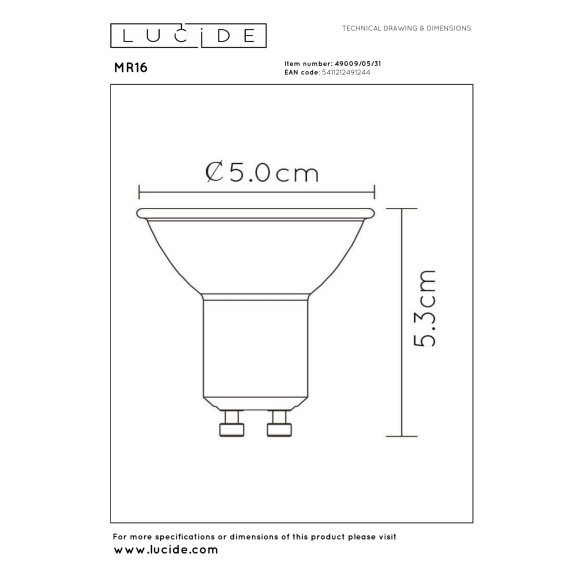 lampa LED BULB 49009/05/31 Lucide | Sklep z lampami