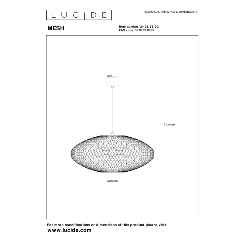lampa wisząca MESH 21423/88/02 Lucide | Sklep z lampami