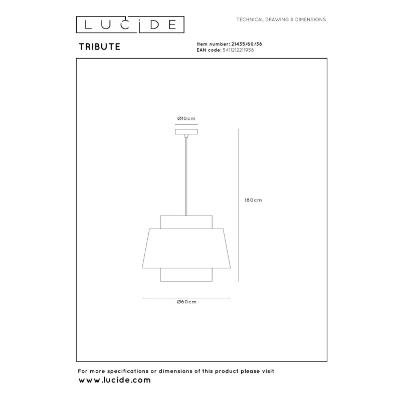 lampa wisząca TRIBUTE 21435/60/38 Lucide | Sklep z lampami