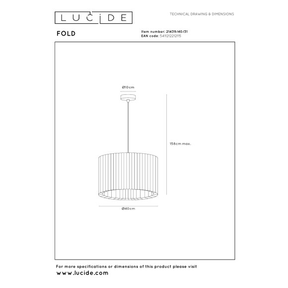 lampa wisząca FOLD 21439/40/31 Lucide | Sklep z lampami lampa wisząca FOLD 21439/40/31 Lucide | Sklep z lampami