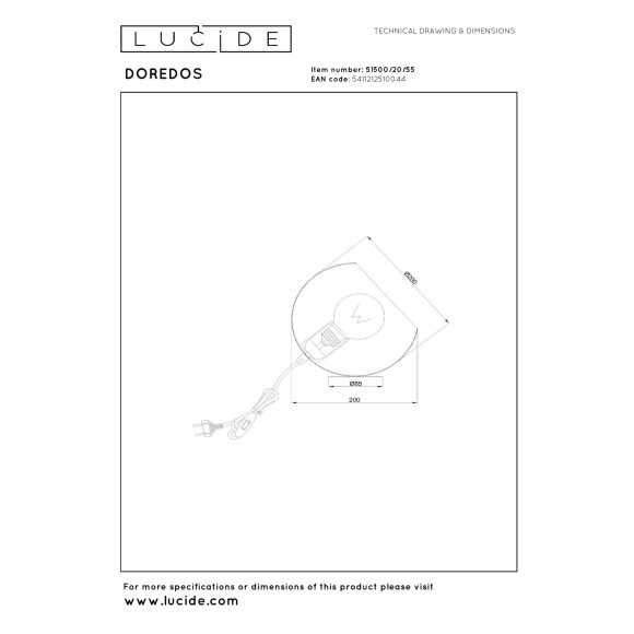 lampa stołowa DOREDOS 51500/20/55 Lucide | Sklep z lampami lampa stołowa DOREDOS 51500/20/55 Lucide | Sklep z lampami
