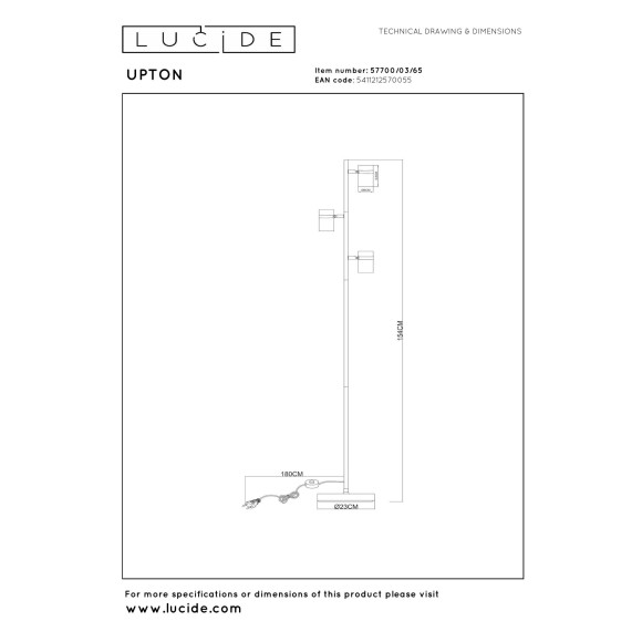 lampa podłogowa UPTON 57700/03/65 Lucide | Sklep z lampami