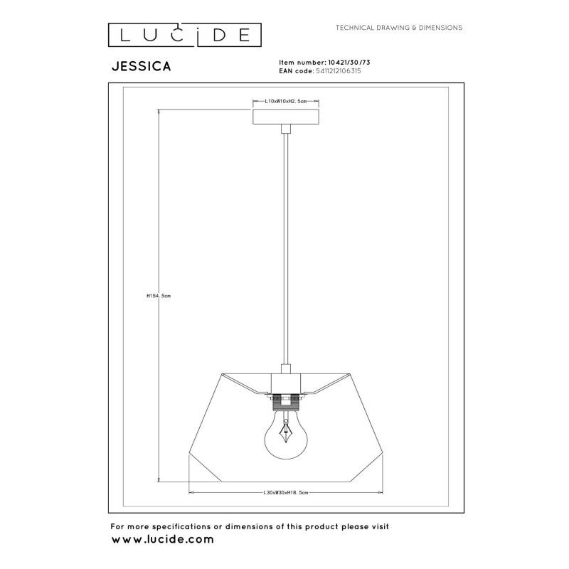 lampa wisząca JESSICA 10421/30/73 Lucide | Sklep z lampami