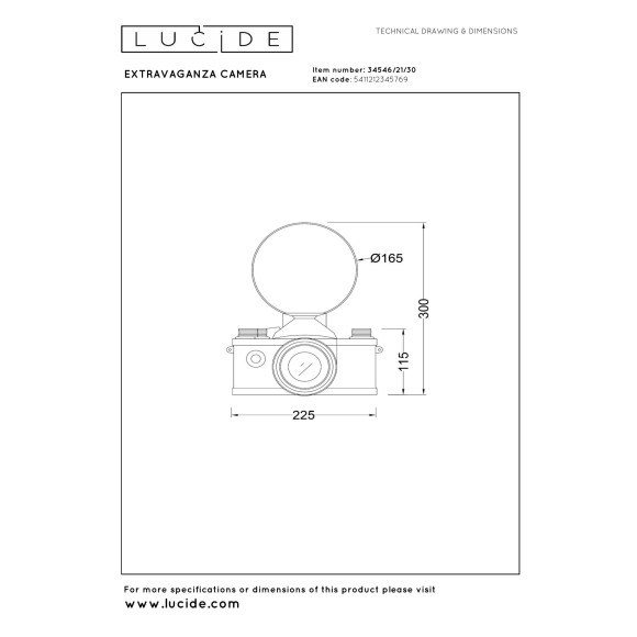 lampa stołowa EXTRAVAGANZA CAMERA 34546/21/30 Lucide | Sklep z lampa stołowa EXTRAVAGANZA CAMERA 34546/21/30 Lucide | Sklep z