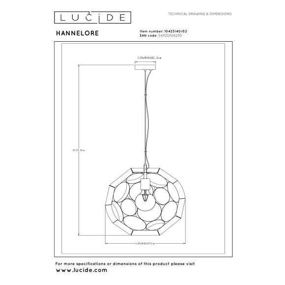 lampa wisząca HANNELORE 10423/40/02 Lucide | Sklep z lampami lampa wisząca HANNELORE 10423/40/02 Lucide | Sklep z lampami