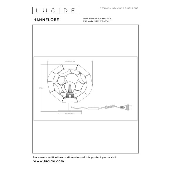 lampa stołowa HANNELORE 10523/01/02 Lucide | Sklep z lampami lampa stołowa HANNELORE 10523/01/02 Lucide | Sklep z lampami