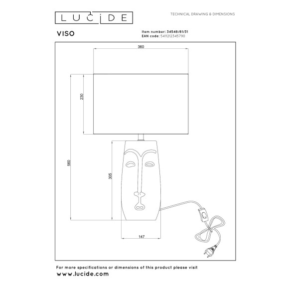 lampa stołowa VISO 34548/81/31 Lucide | Sklep z lampami lampa stołowa VISO 34548/81/31 Lucide | Sklep z lampami