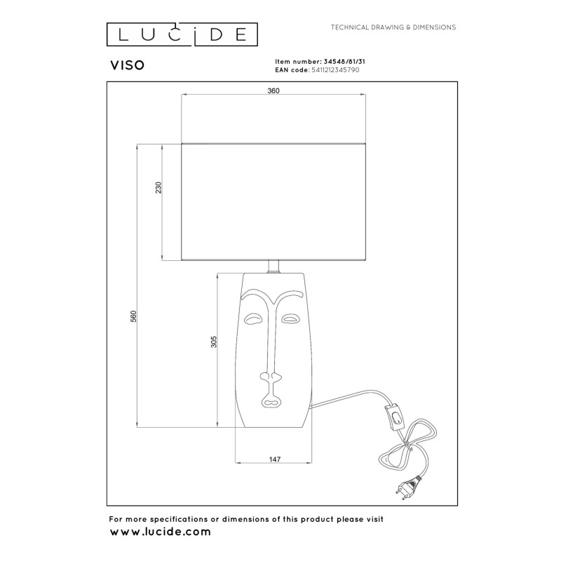 lampa stołowa VISO 34548/81/31 Lucide | Sklep z lampami lampa stołowa VISO 34548/81/31 Lucide | Sklep z lampami