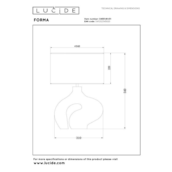 lampa stołowa FORMA 34551/81/31 Lucide | Sklep z lampami lampa stołowa FORMA 34551/81/31 Lucide | Sklep z lampami