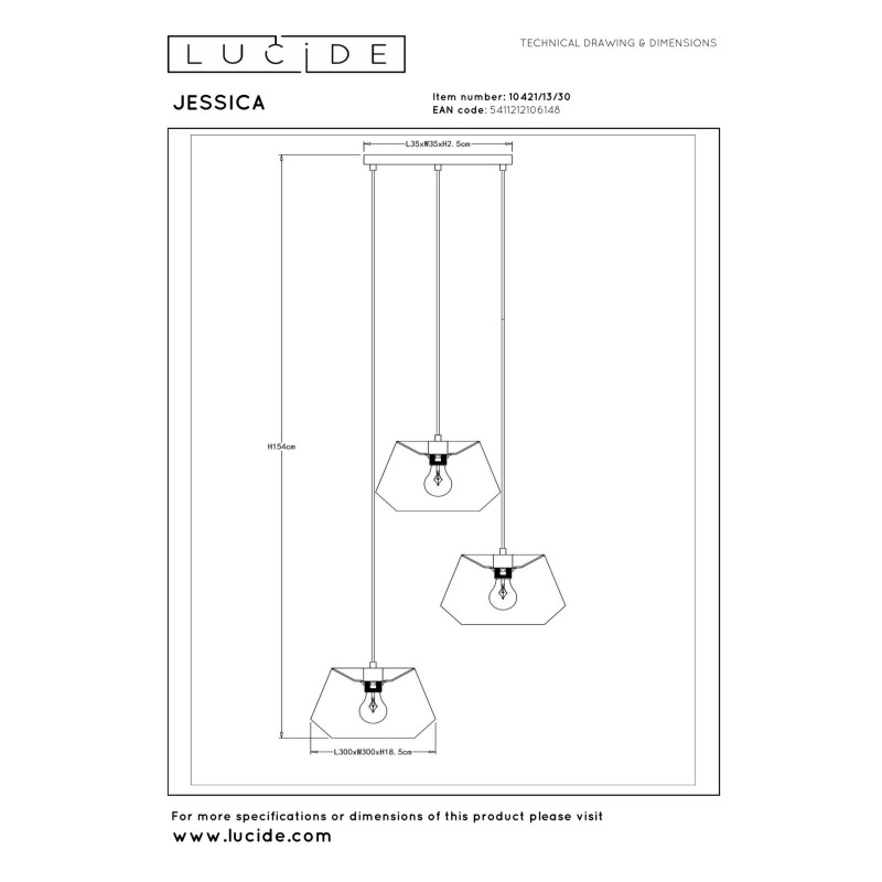 lampa wisząca JESSICA 10421/13/30 Lucide | Sklep z lampami