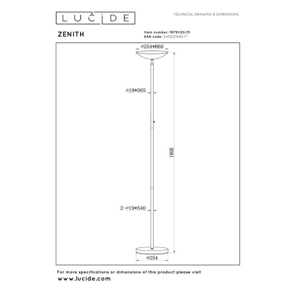 lampa podłogowa ZENITH 19791/20/31 Lucide | Sklep z lampami lampa podłogowa ZENITH 19791/20/31 Lucide | Sklep z lampami