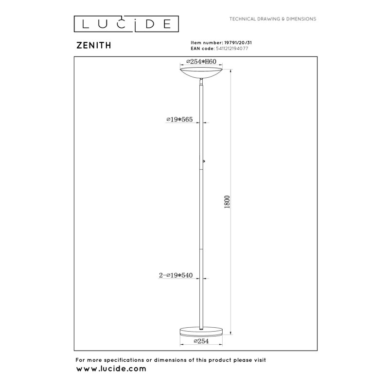 lampa podłogowa ZENITH 19791/20/31 Lucide | Sklep z lampami lampa podłogowa ZENITH 19791/20/31 Lucide | Sklep z lampami