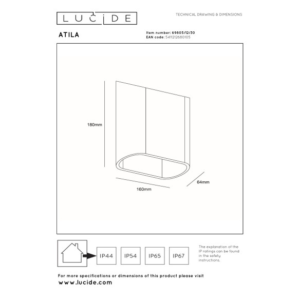 lampa ATILA 69805/12/30 Lucide | Sklep z lampami