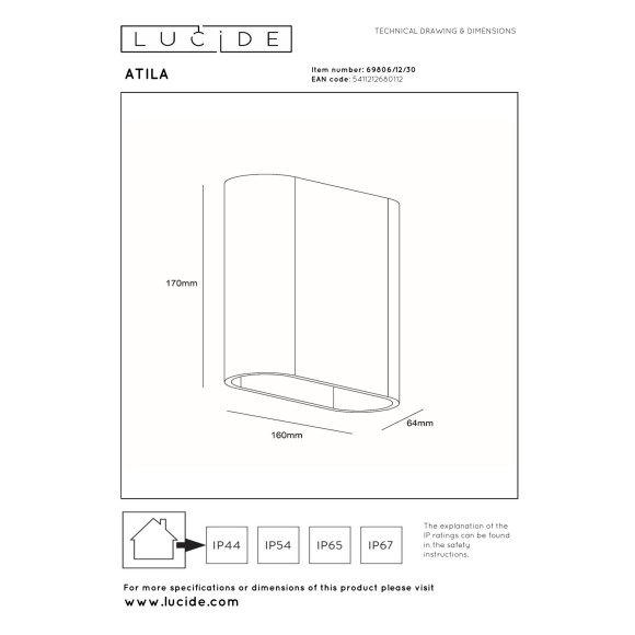 lampa ATILA 69806/12/30 Lucide | Sklep z lampami