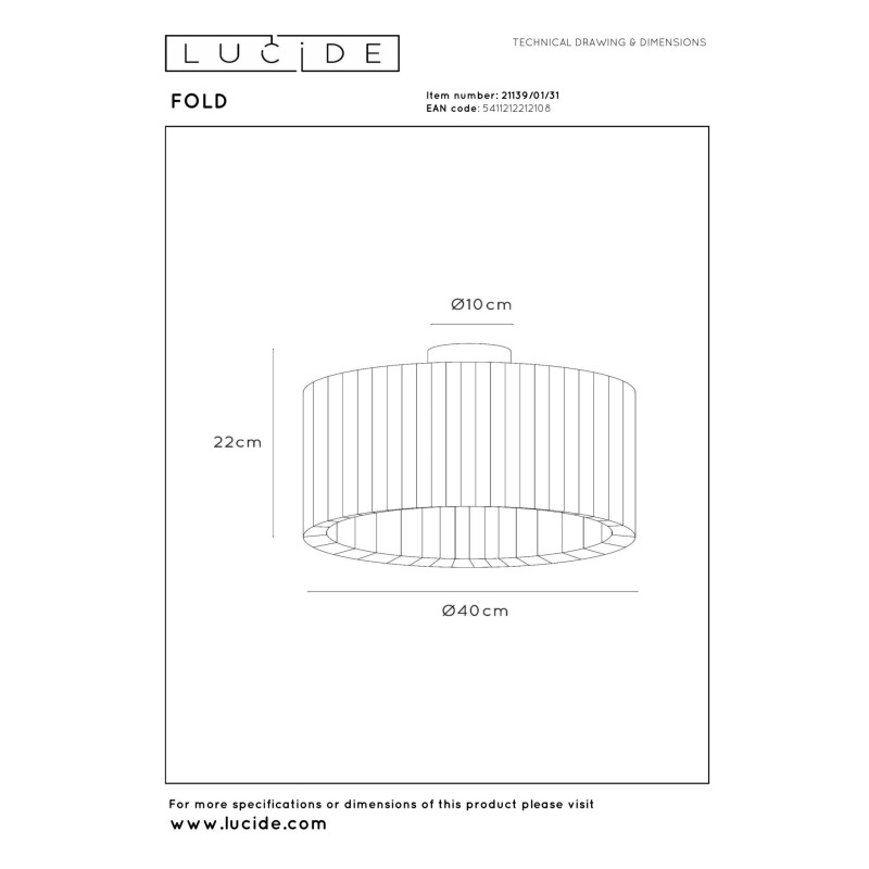 plafon FOLD 21139/01/31 Lucide | Sklep z lampami