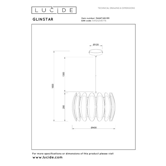 lampa wisząca GLINSTAR 34447/40/99 Lucide | Sklep z lampami
