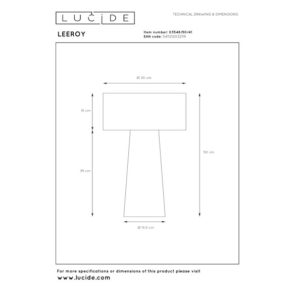 lampa stołowa LEEROY 03548/50/41 Lucide | Sklep z lampami lampa stołowa LEEROY 03548/50/41 Lucide | Sklep z lampami