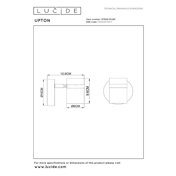 spot UPTON 57900/01/65 Lucide | Sklep z lampami spot UPTON 57900/01/65 Lucide | Sklep z lampami