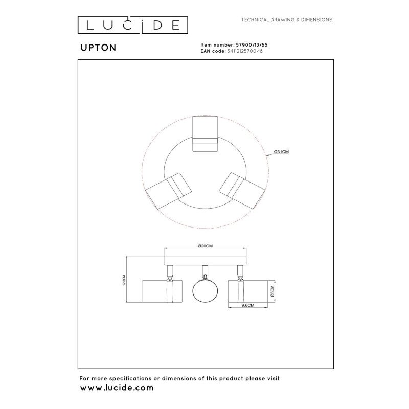 lampa sufitowa UPTON 57900/13/65 Lucide | Sklep z lampami lampa sufitowa UPTON 57900/13/65 Lucide | Sklep z lampami