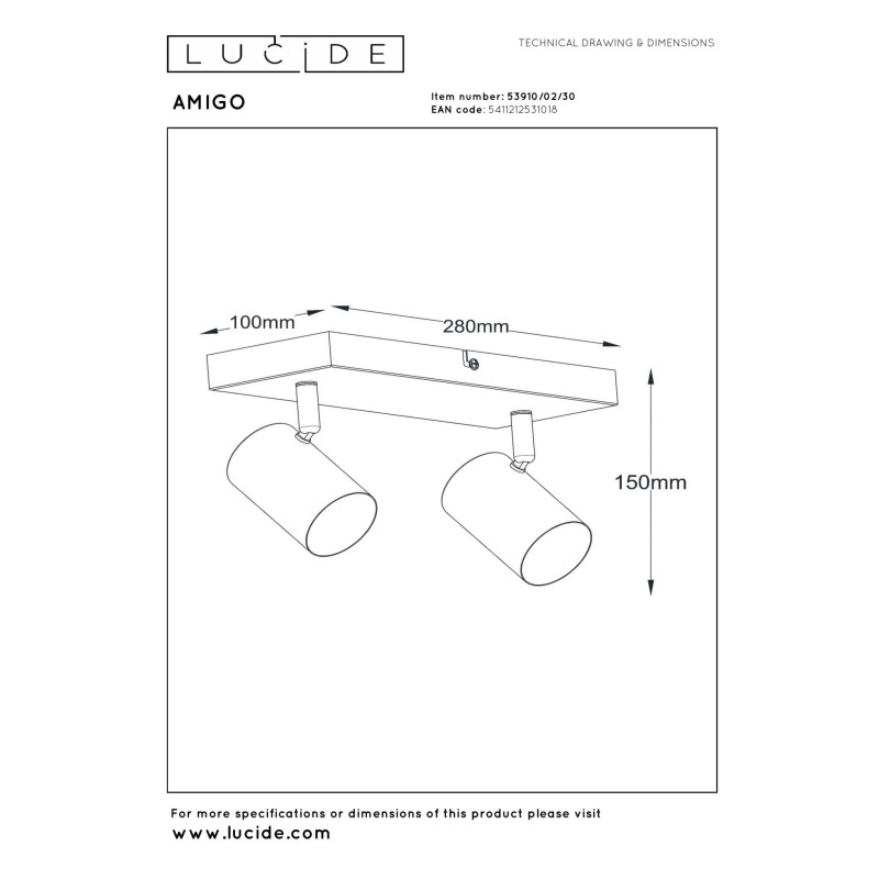 lampa sufitowa AMIGO 53910/02/30 Lucide | Sklep z lampami
