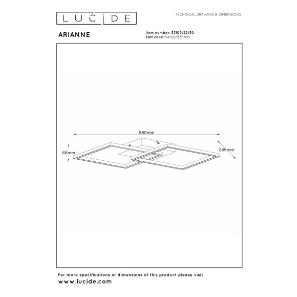 plafon ARIANNE 53103/22/30 Lucide | Sklep z lampami plafon ARIANNE 53103/22/30 Lucide | Sklep z lampami