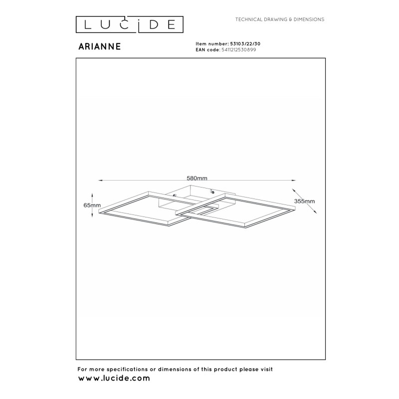 plafon ARIANNE 53103/22/30 Lucide | Sklep z lampami plafon ARIANNE 53103/22/30 Lucide | Sklep z lampami