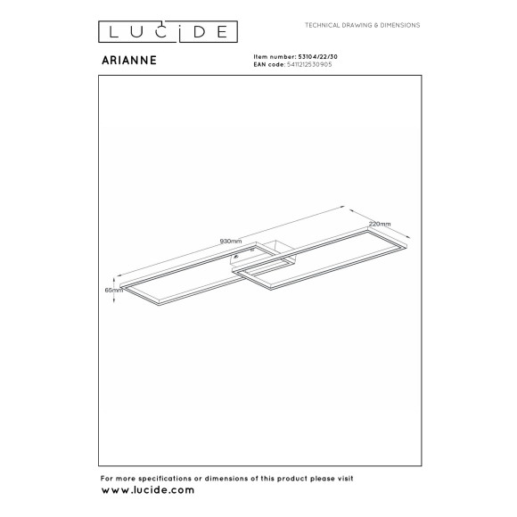 plafon ARIANNE 53104/22/30 Lucide | Sklep z lampami plafon ARIANNE 53104/22/30 Lucide | Sklep z lampami