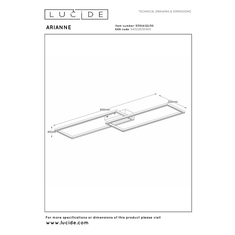 plafon ARIANNE 53104/22/30 Lucide | Sklep z lampami plafon ARIANNE 53104/22/30 Lucide | Sklep z lampami