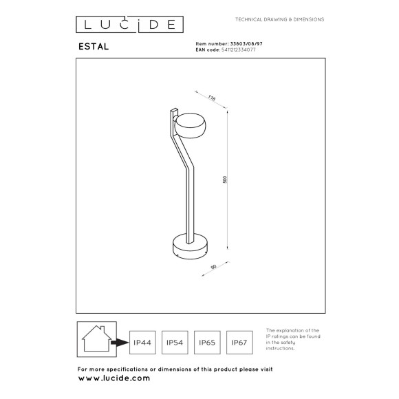 lampa ESTAL 33803/08/97 Lucide | Sklep z lampami
