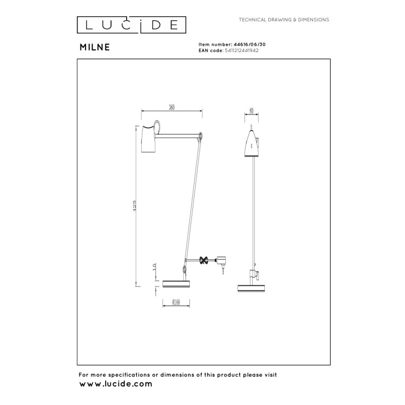 lampa podłogowa MILNE 44616/06/30 Lucide | Sklep z lampami lampa podłogowa MILNE 44616/06/30 Lucide | Sklep z lampami