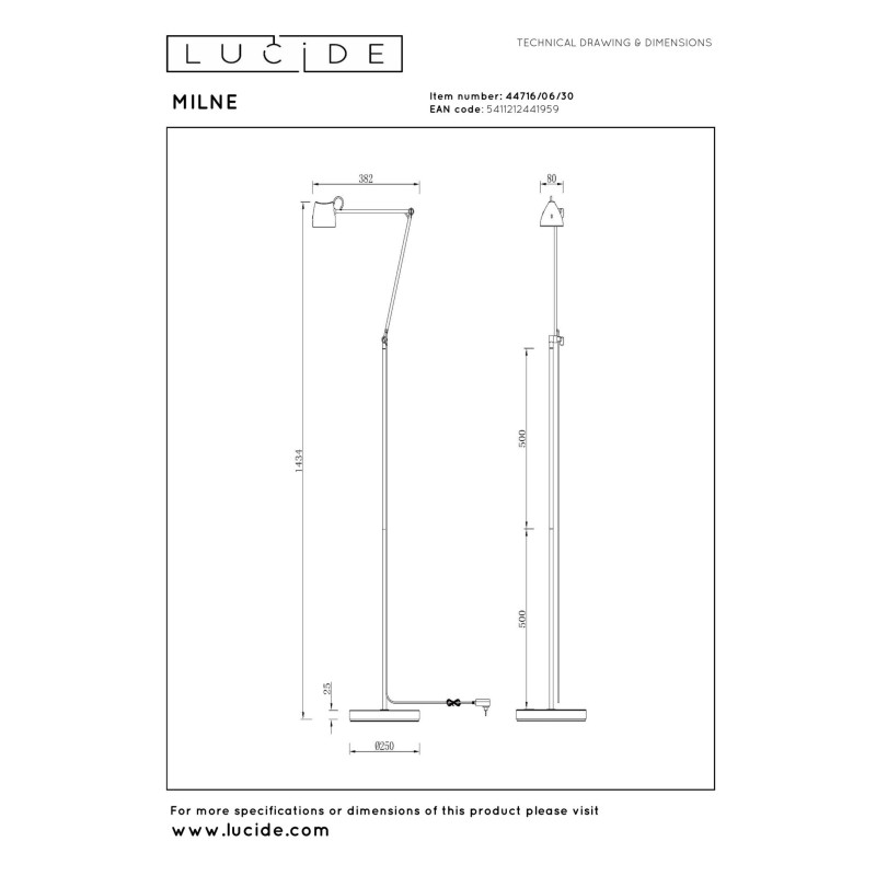 lampa podłogowa MILNE 44716/06/30 Lucide | Sklep z lampami lampa podłogowa MILNE 44716/06/30 Lucide | Sklep z lampami